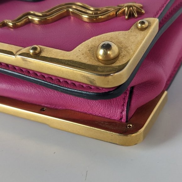 Prada Dark Pink Leather Astrology Small Cahier Crossbody Bag - Picture 6 of 10